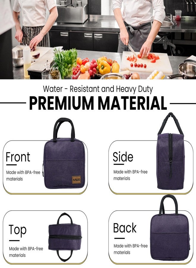 Aavjo Insulated Travel Picnic Lunch Bag for Boys Girls Kids and Adults - Leakproof Reusable Tote with High Capacity, Perfect for Women & Men, Ideal for Work, Travel, and Outdoor Activities (Purple) - Image 5